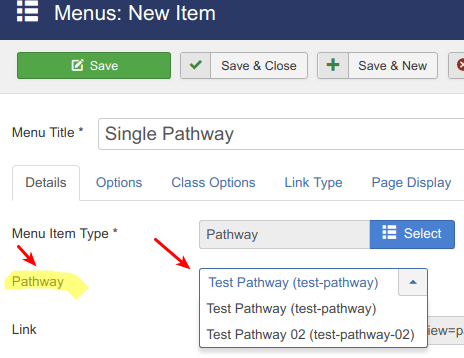 select required pathway