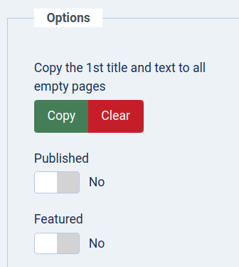 the copy title and text option