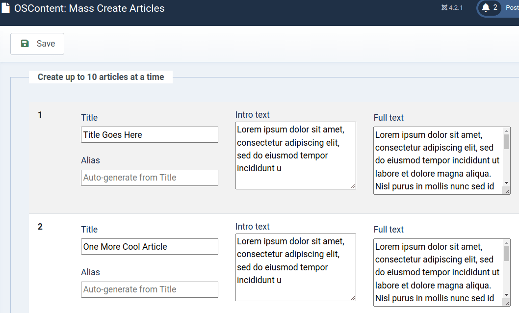 two sample artcles