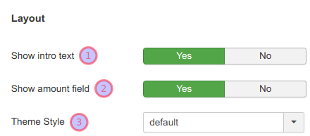 the layout settings