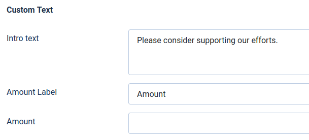 the custom text group of parameters