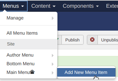 Add new menu