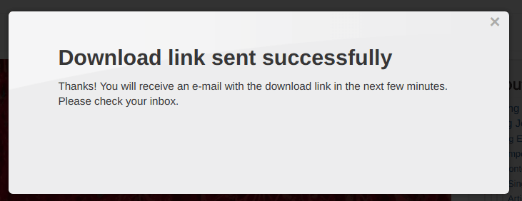 download link sent successfully