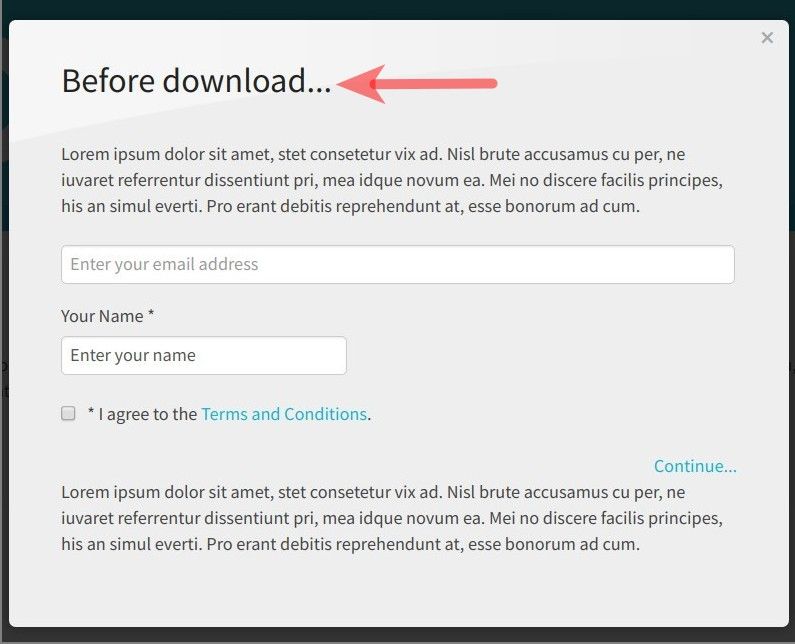 the download form title by default