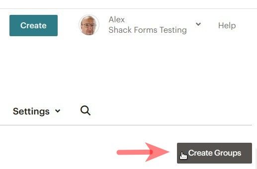 click create groups
