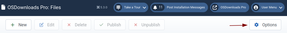 the options button