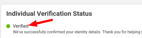 the verified status