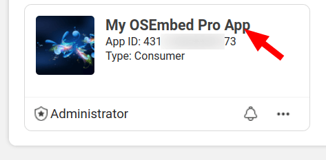 click on the name of your facebook app