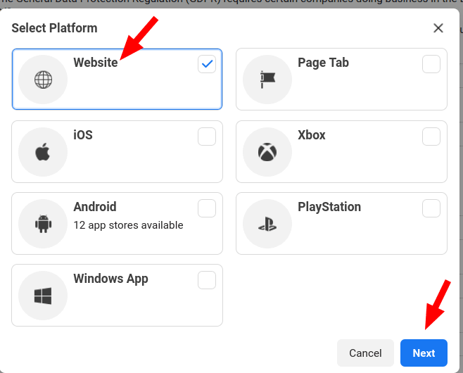 click website click next