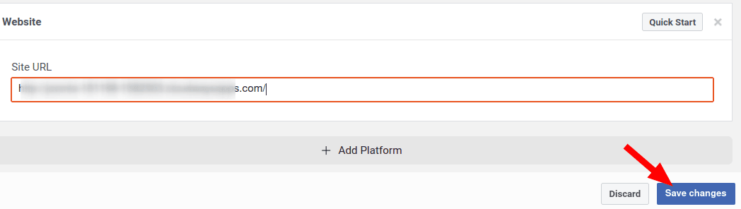 enter your joomla site url and click save changes