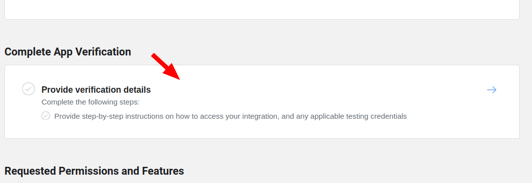 click on the complete app verification box