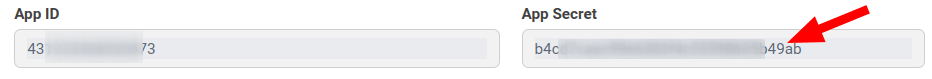 copy your facebook app secret