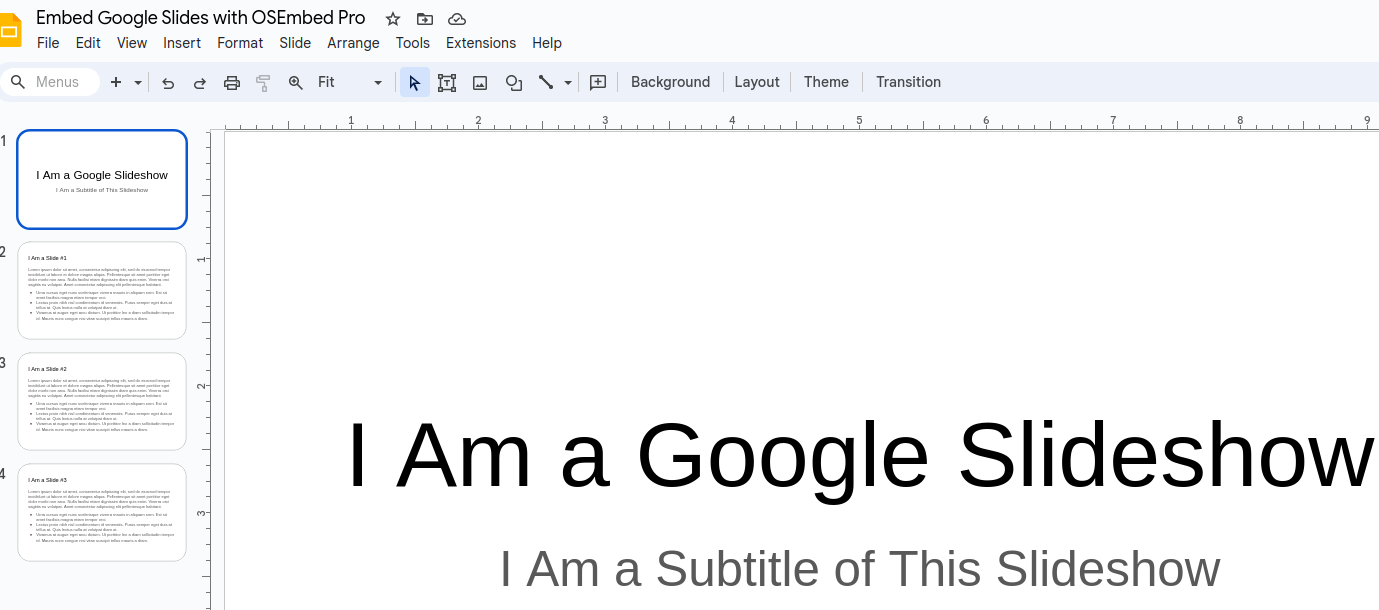 a google slides presentation