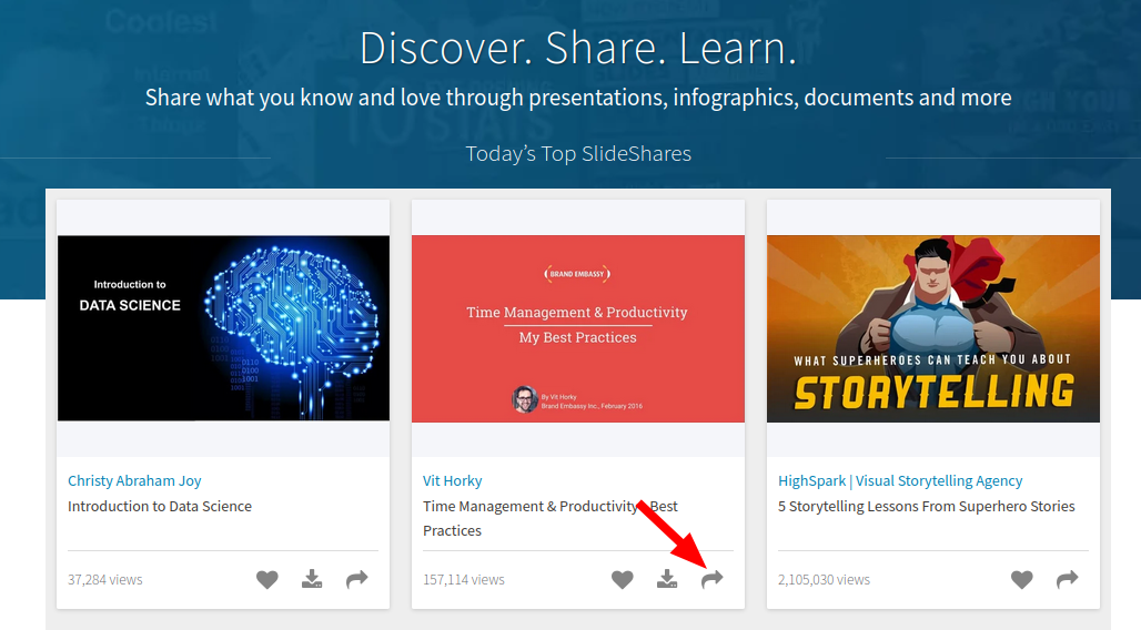 the share slideshare icon