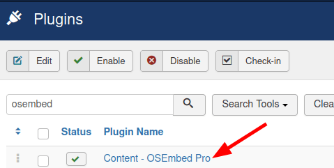 click on the plugin title