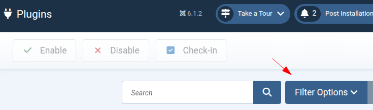 The Filter Options button