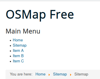 your sitemap includes the hidden menu items