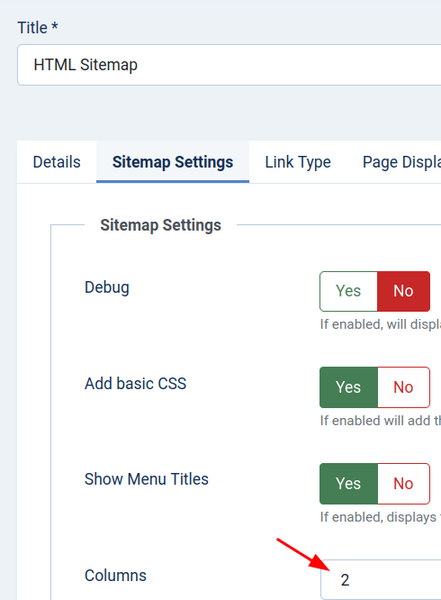 How to set four columns