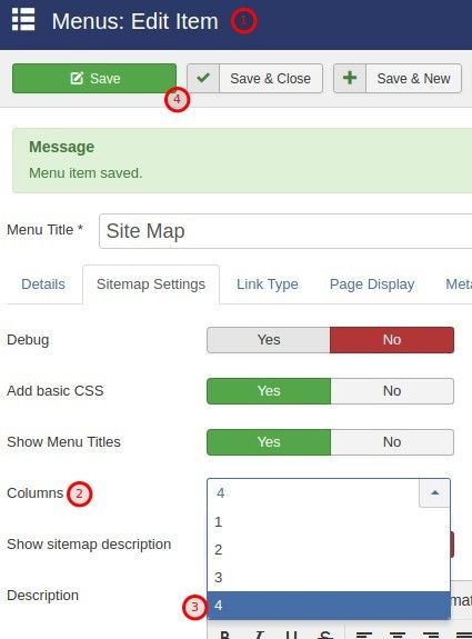 How to set four columns