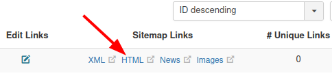 the html sitemap link