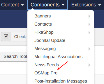 Go to Components > OSMap Pro