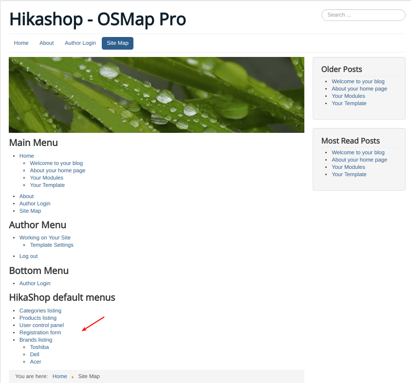 OSMap Pro sitemap