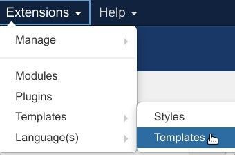 go to extensions templates templates