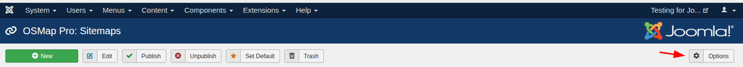 the Options button