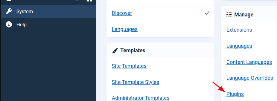 the Plugin link