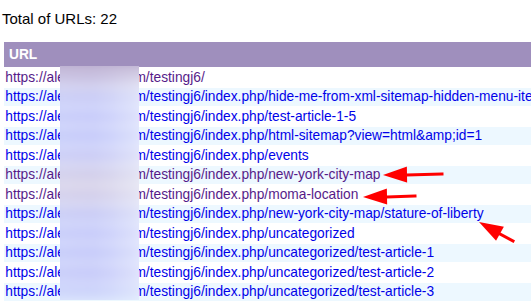 Shack Locations items included in XML sitemap