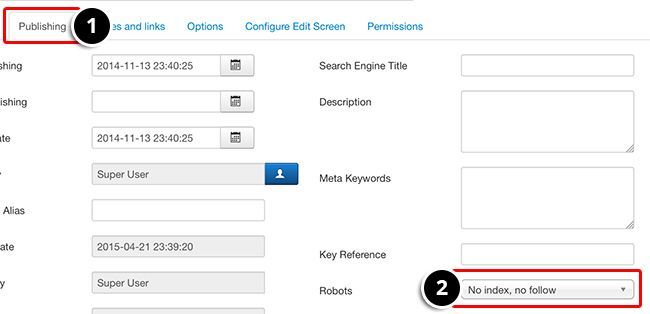 OSMap Allows You to Add No Index for Joomla URLs