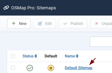 the name of the sitemap