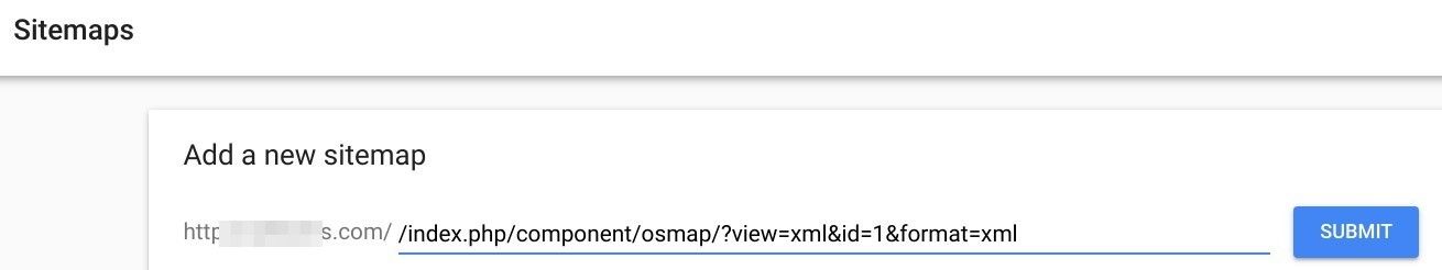 enter the url of your xml sitemap