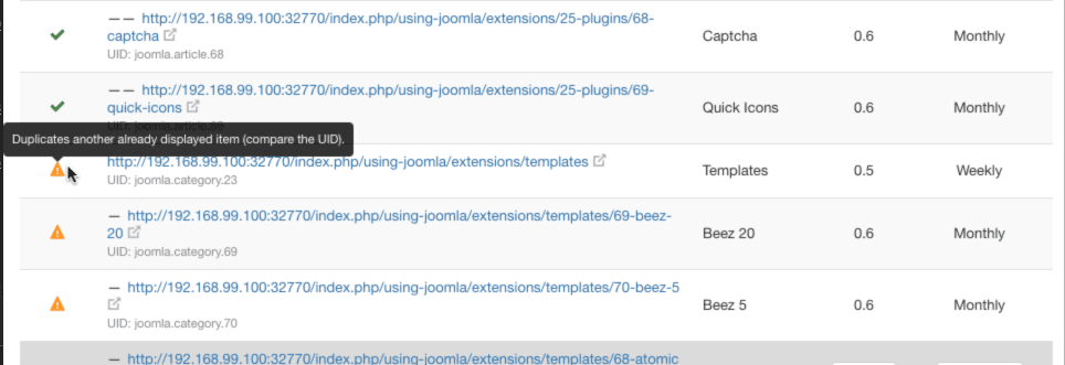 OSMap detecting duplicate links