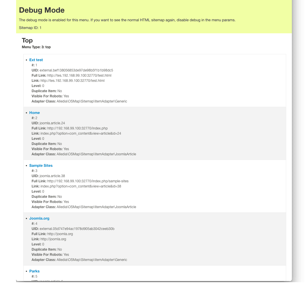 osmap html debug