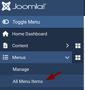 the all menu items link