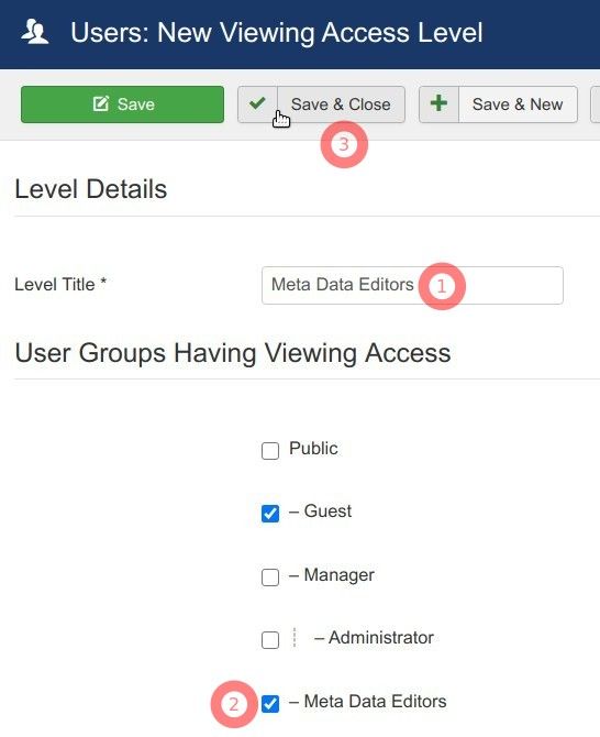 create new access level