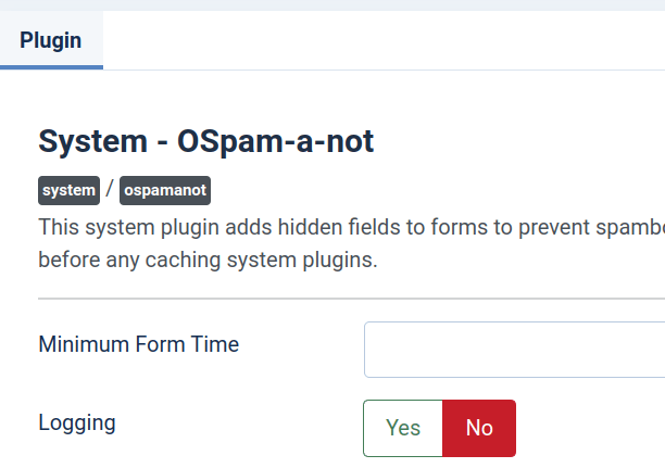 the minimum form time parameter