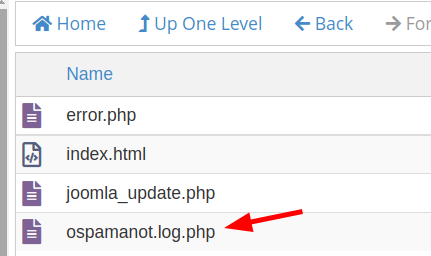 the ospam-a-not log file