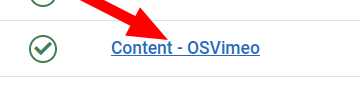 find the content osvimeo plugin