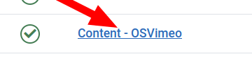 find the content osvimeo plugin and click on its name