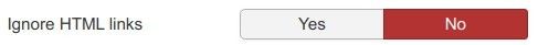 the default ignore html links setting no