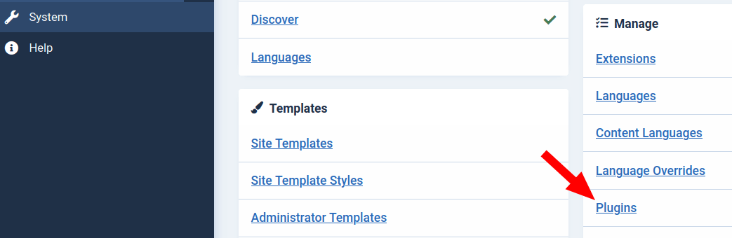 go to system manage plugins