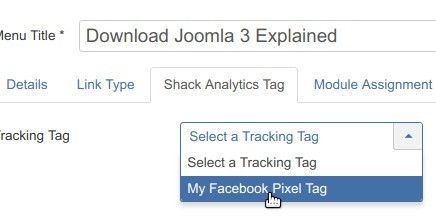 select your tracking tag