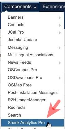 go to components and then to shack analytics pro