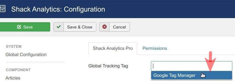 click on your tracking tag