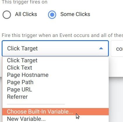 click choose builtin variable