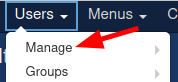go to users manage