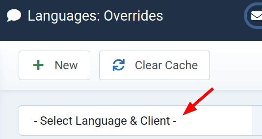 the language filter box