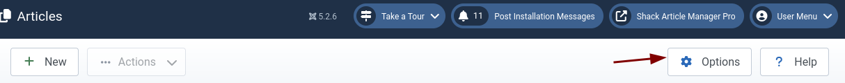 the options button